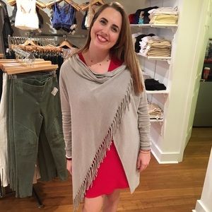 Fringe asymmetrical sweater